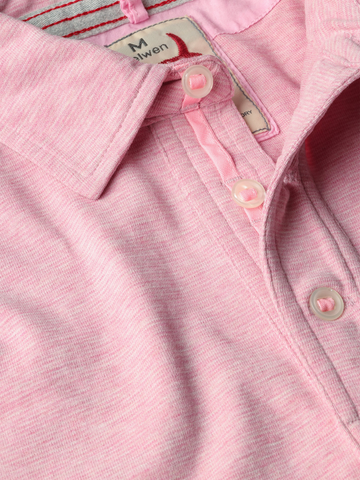 Fineline Jersey Polo in Pink/Wht