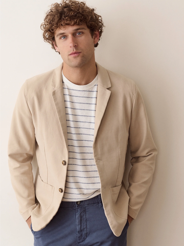 Flex Terry Blazer Jacket in Light Khaki