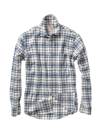 Flyweight Flannel in White/Blue Plaid