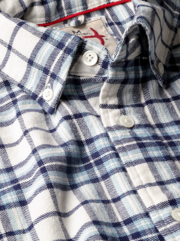 Flyweight Flannel in White/Blue Plaid