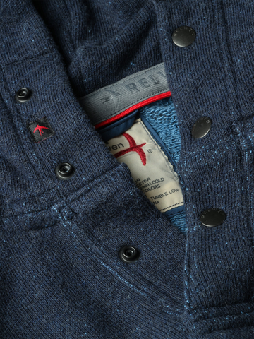 French Loom Hoodie in Navy Heather