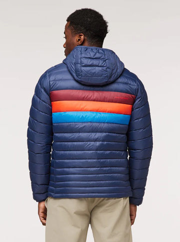 Fuego Down Hooded Jacket in Ink Stripes