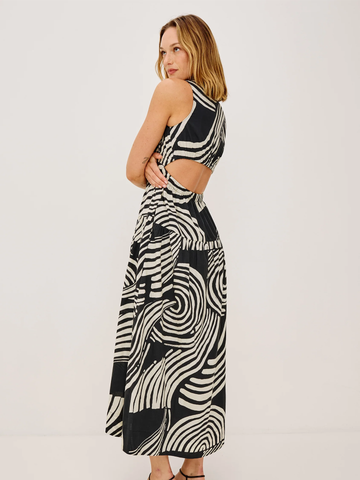 Genevieve Dress in Onyx Waves