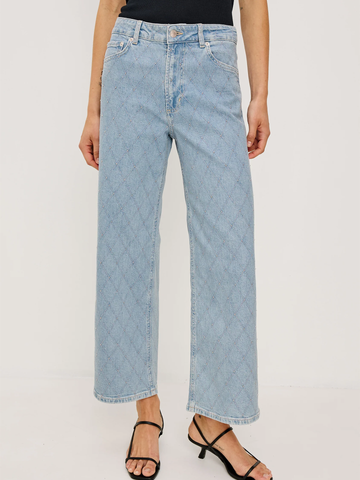 Getty Crop Jean in Quilted Stud