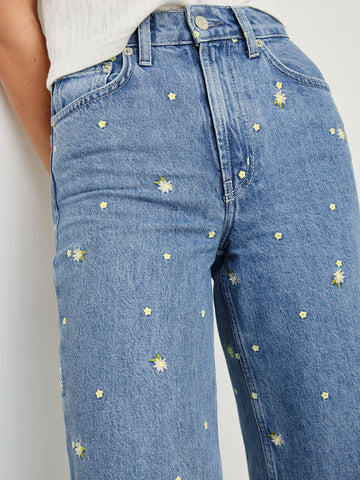 Getty Crop in Indigo Floral