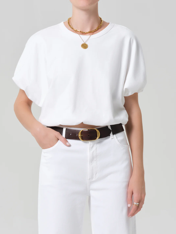 Gia Bubble Tee in Soft White