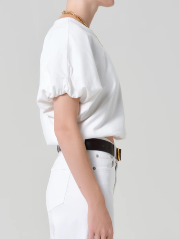 Gia Bubble Tee in Soft White