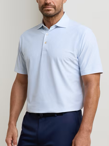Grant Performance Mesh Polo in Stream Blue