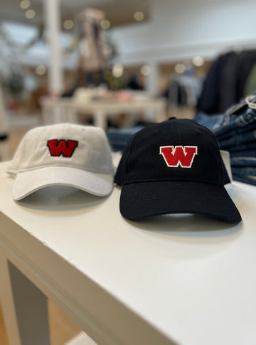 Wellesley "W" Adult Baseball Hat in White