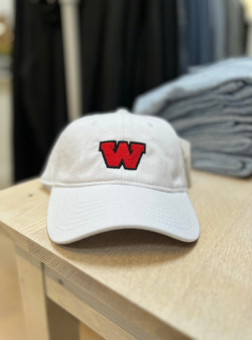 Wellesley "W" Adult Baseball Hat in White