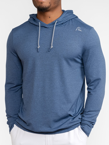 Hesi Performance Hoodie Heather in Annapolis Blue/Blue Steel