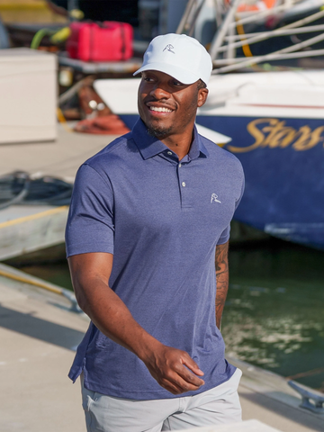 Heather Solid Polo in Annapolis Blue