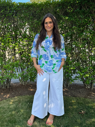 Helen Button Up in Hydrangea Walk
