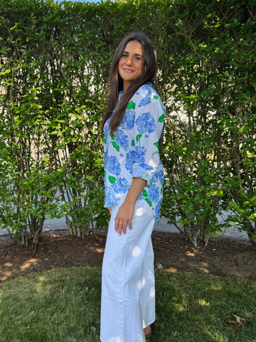 Helen Button Up in Hydrangea Walk