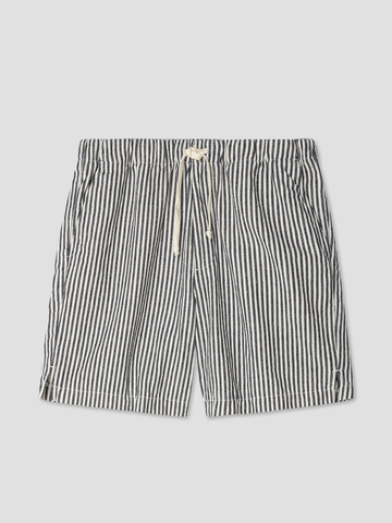 Hemp Stripe Easy Short in Natural & Navy