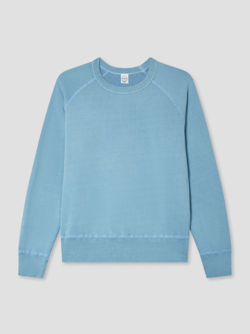 Organic Cotton Hemp Fleece Crew in Ocean