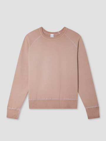 Organic Cotton Hemp Fleece Crew in Rose