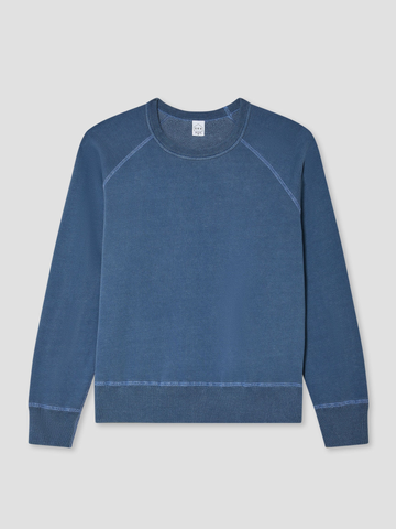 Organic Cotton Hemp Fleece Crew in Union Blue