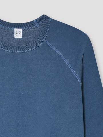 Organic Cotton Hemp Fleece Crew in Union Blue