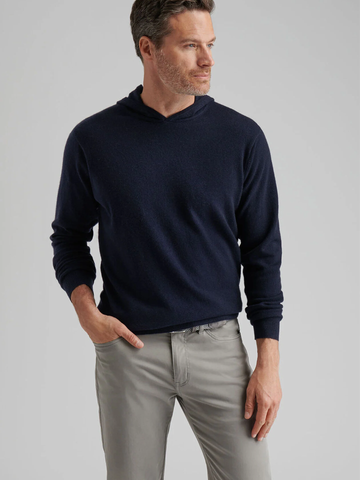 Crown Heritage Cashmere Hoodie Sweater in Navy