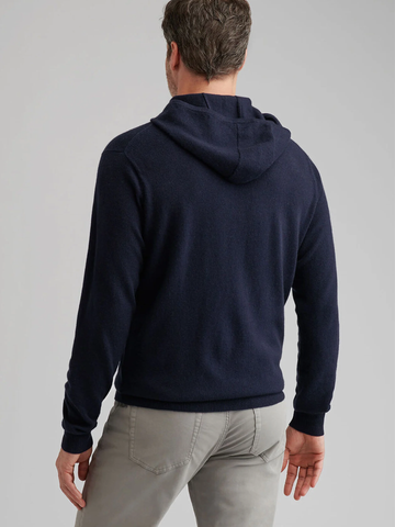 Crown Heritage Cashmere Hoodie Sweater in Navy