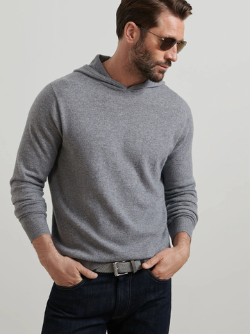 Crown Heritage Cashmere Hoodie Sweater in Oslo Grey