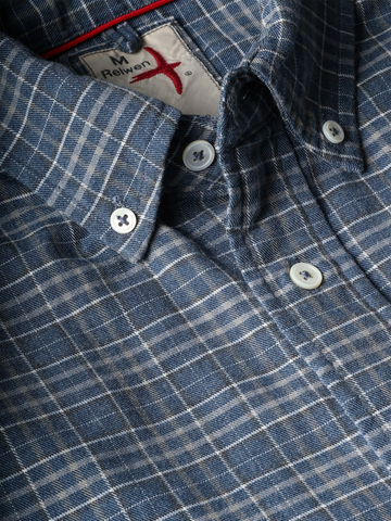 Huron Blues in Dull Navy Plaid