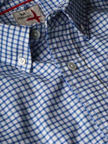 Huron Blues in White and Navy Oxford Grid