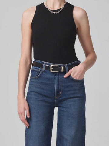 Isabel Rib Tank in Black