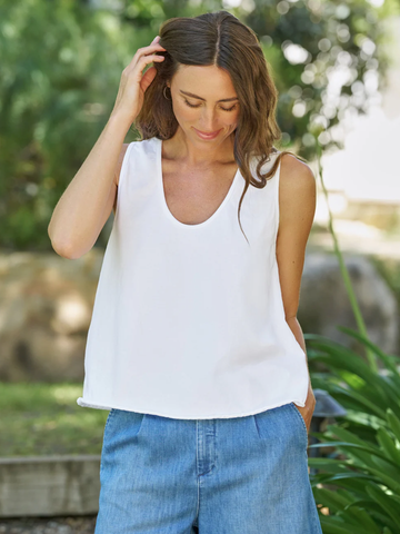 Inny Sleeveless Tank in White