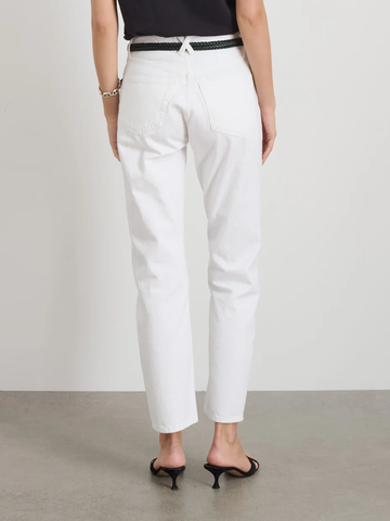 Jane Mid Rise Straight Jean in Shiro White Wash