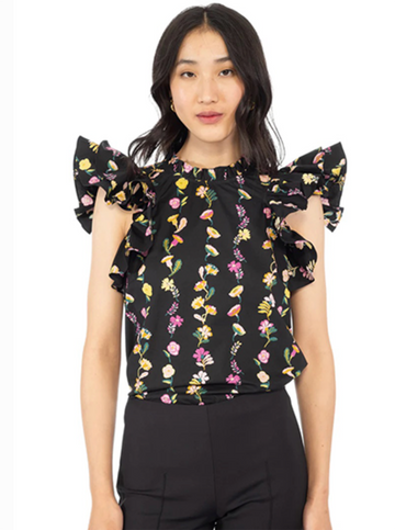 Klara Top in Floral Onyx