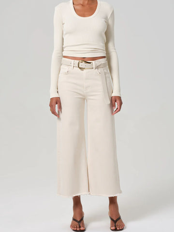 Lyra Crop Wide Leg in Almondette