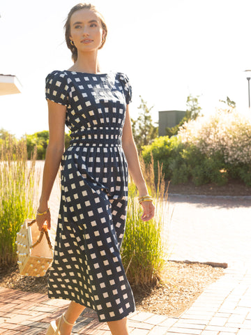 Elizabeth in Gingham Navy