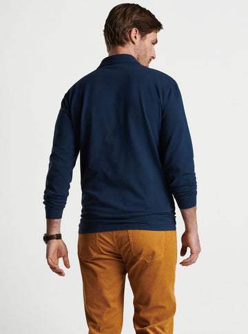 Lava Wash Long-Sleeve Polo in Navy