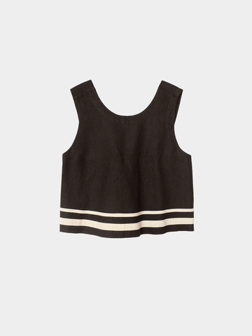 Leni Top in Black Linen