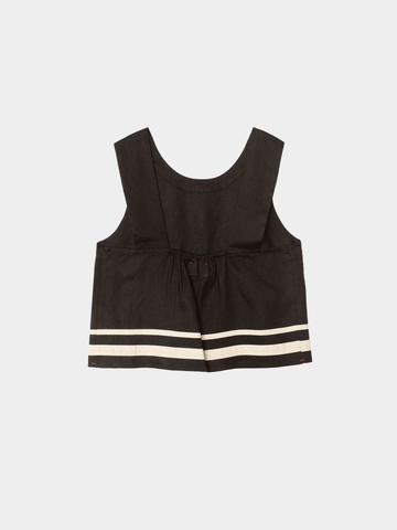 Leni Top in Black Linen