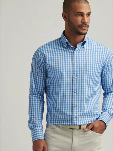 Leven Performance Twill Sport in Shirt Blue Poppy
