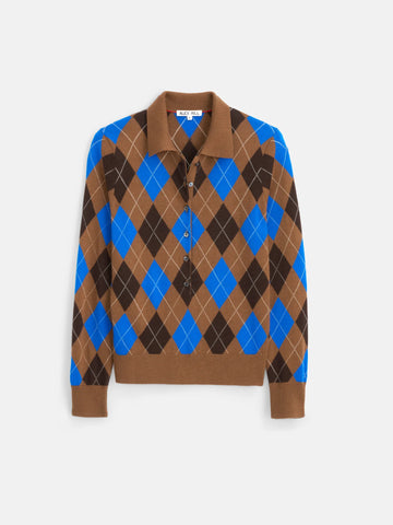 Lillian Polo Argyle Merino Wool in Caramel