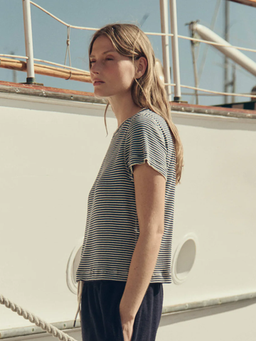 The Little Tee in Navy Stripe