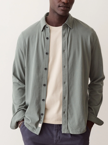 Luxe Jersey Shirt in Agave Green