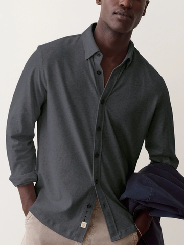 Luxe Jersey Shirt in Asphalt