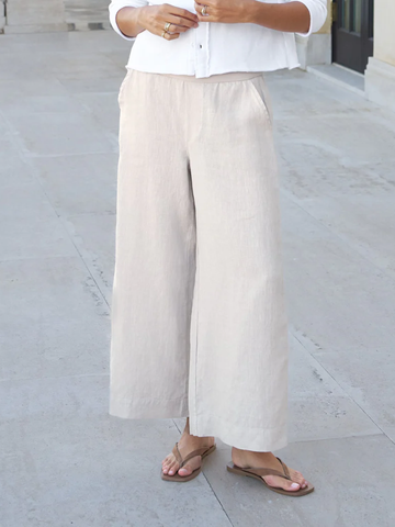 Maisie Pull on Crop Wide Leg in Sand