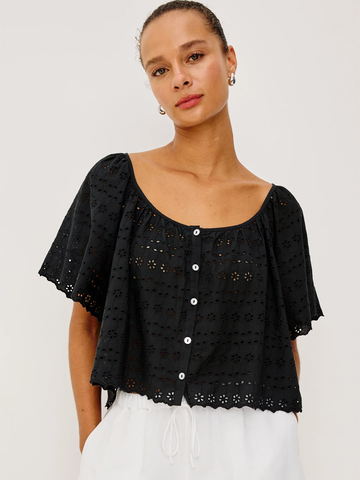 Miller Top in Black Eyelet