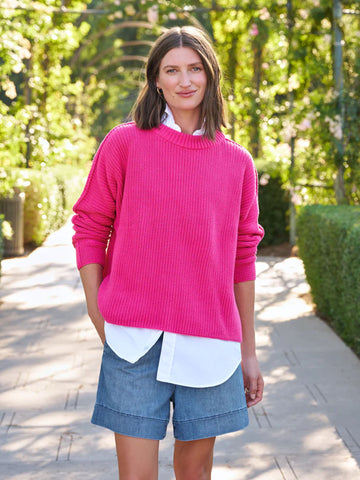 Montecito Sweater in Peony Pink