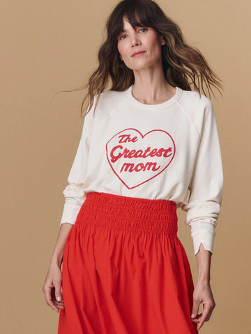 The Greatest Mom Sweatshirt in Washed White