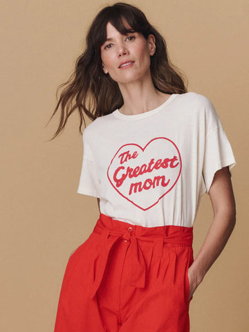 The Greatest Mom Boxy Crew in Washed White