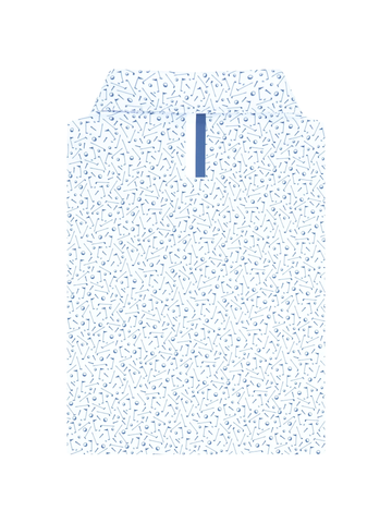 The Mulligan Polo in White/Coastal Blue