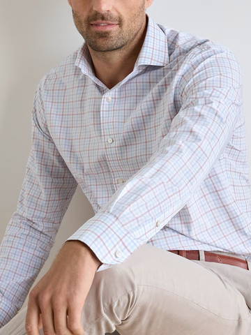 Main Performance Poplin Sport Shirt in Blue Frost