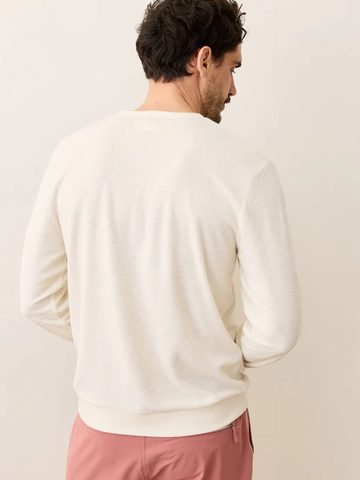 Towel Terry Crewneck in White Multi Stripe